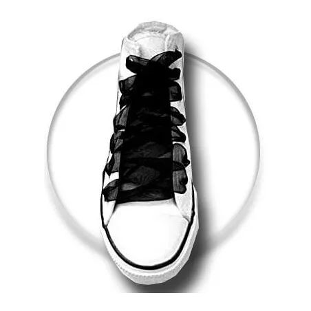Lacets ruban organdi large noir pour vos chaussures