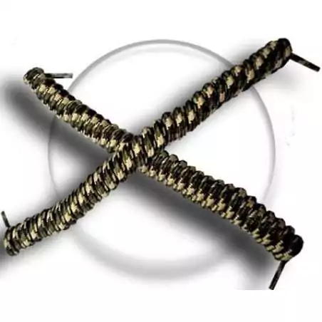 Lacets de chaussures ressorts élastiques kaki camouflage