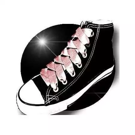 Lacets en satin nude pailleté pour vos chaussures Lacets en satin nude pailleté pour vos chaussures