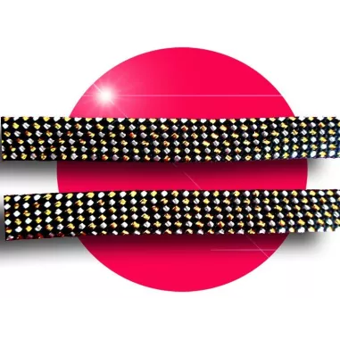 Lacets noirs facettes&nbsp;argentés &&nbsp;dorés pour vos chaussures