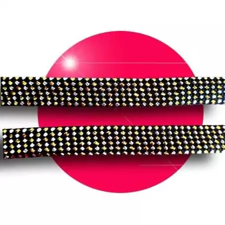 Lacets noirs facettes argentés & dorés pour vos chaussures Lacets noirs facettes argentés & dorés pour vos chaussures