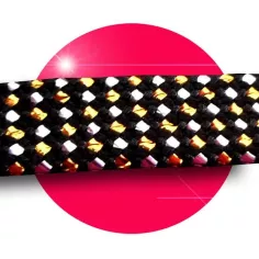 Lacets noirs facettes&nbsp;argentés &&nbsp;dorés pour vos chaussures 2