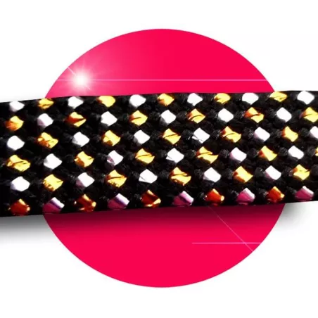 Lacets noirs facettes&nbsp;argentés &&nbsp;dorés pour vos chaussures