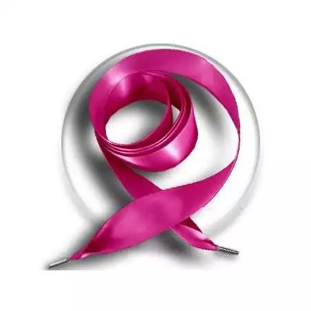 Lacets larges en satin fuchsia pour vos chaussures