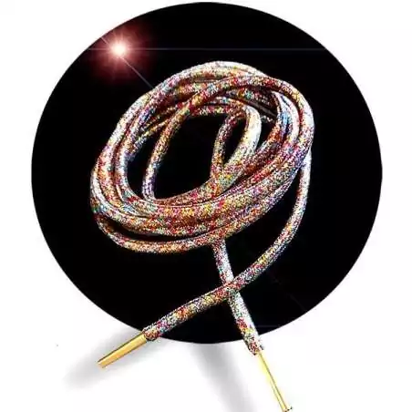 Lacets ronds paillettes multicolores pour vos chaussures Lacets ronds paillettes multicolores pour vos chaussures