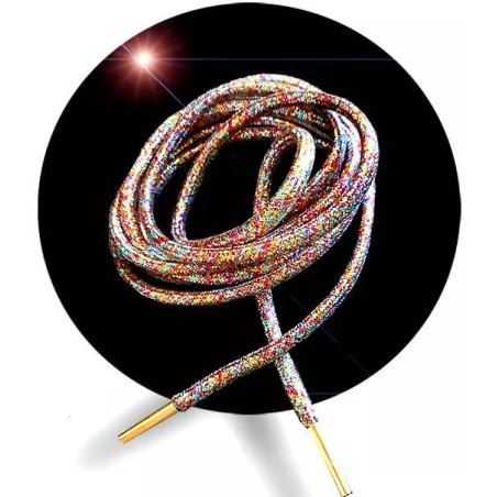 Lacets ronds paillettes multicolores pour vos chaussures