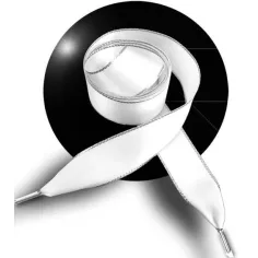 Lacets de chaussures larges satin blanc…