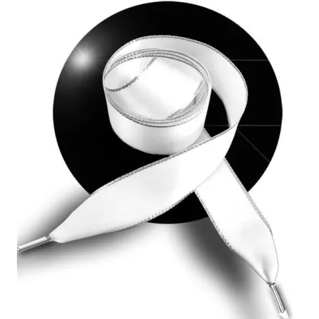 Lacets de chaussures larges satin blanc…