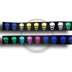 Lacets noirs à crânes multicolores pour vos chaussures 2