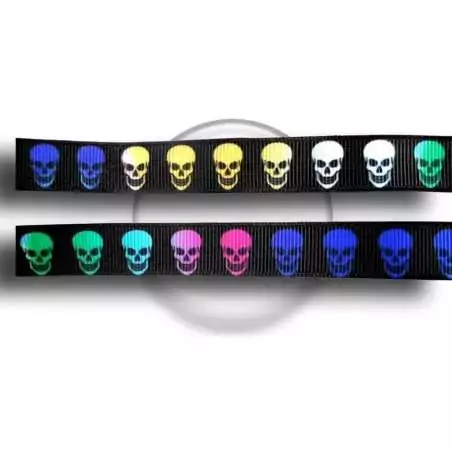 Lacets noirs à crânes multicolores pour vos chaussures Lacets noirs à crânes multicolores pour vos chaussures