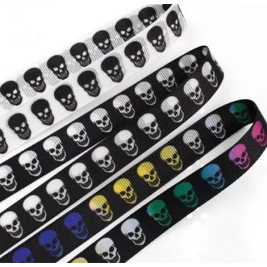 Lacets noirs à crânes multicolores pour vos chaussures