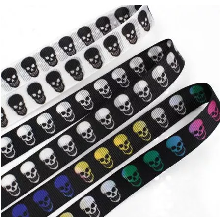 Lacets noirs à crânes multicolores pour vos chaussures