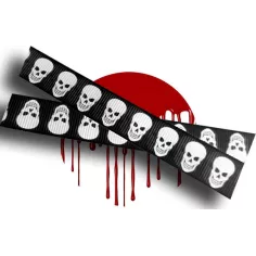 Lacets noirs&nbsp;& têtes de morts blanches pour vos chaussures 2