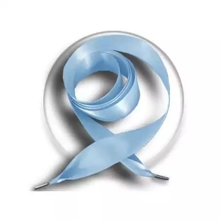 Lacets larges en satin bleu ciel pour vos chaussures Lacets larges en satin bleu ciel pour vos chaussures