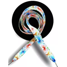 Lacets blancs papillons colorés&nbsp;pour vos chaussures