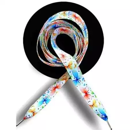 Lacets blancs papillons colorés pour vos chaussures