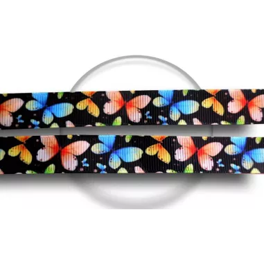 1 paire x lacets noirs papillons multicolores