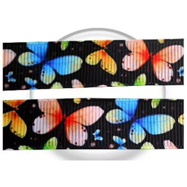 1 paire x lacets noirs papillons multicolores