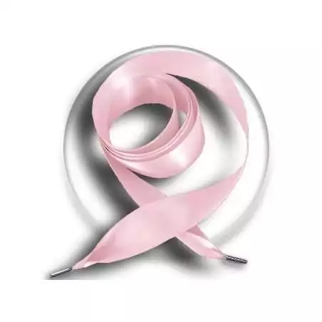 Lacets larges en satin rose pâle pour vos chaussures