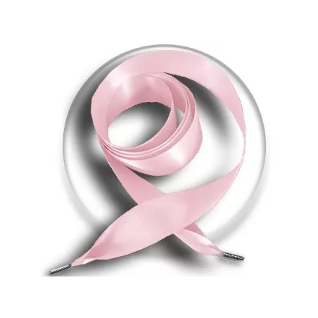 Lacets larges en satin rose pâle pour vos chaussures