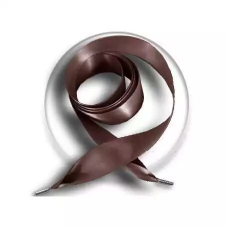 Lacets larges en satin en marron café pour vos chaussures