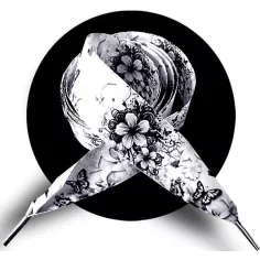 Lacets de chaussures larges satin motifs noirs.Achat|Vente…