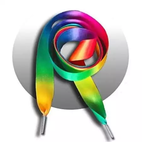 Lacets larges satin multicolore pour vos chaussures