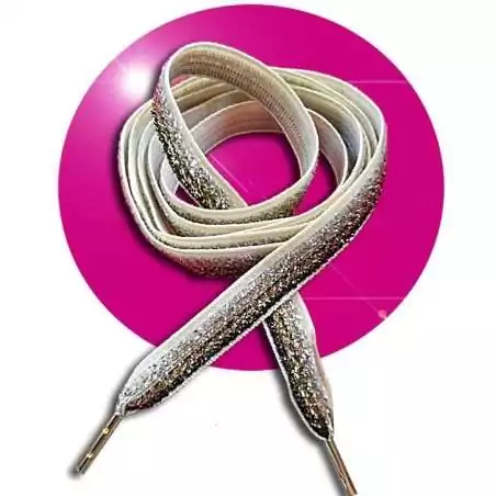 Lacets velours pailleté champagne pour vos chaussures Lacets velours pailleté champagne pour vos chaussures