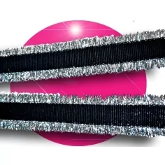 Lacets noirs franges argentées pour vos chaussures 2