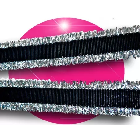 Lacets noirs franges argentées pour vos chaussures