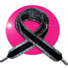 Lacets noirs franges argentées pour vos chaussures