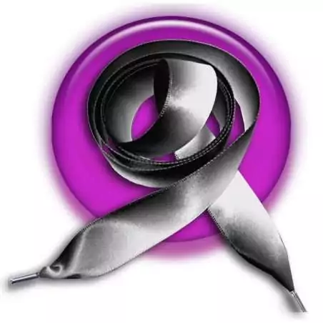 Lacets larges satin dégradé noir & gris pour vos chaussures