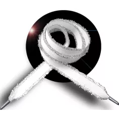 Lacets blancs franges argentées pour vos chaussures