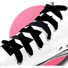 Lacets fins en velours noir pour vos chaussures