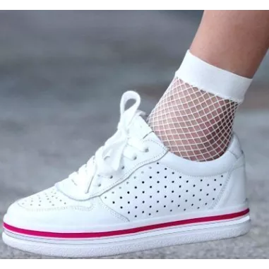 1 paire x ​chaussettes résille blanche