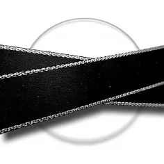 Lacets de chaussures larges satin noir argenté-Achat|Vente… 2