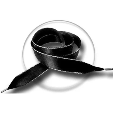 Lacets de chaussures larges satin noir doré-Achat|Vente en…