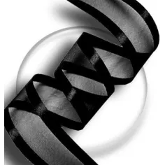 Lacets organdi noir gansé satin&nbsp;noir pour vos chaussures 2