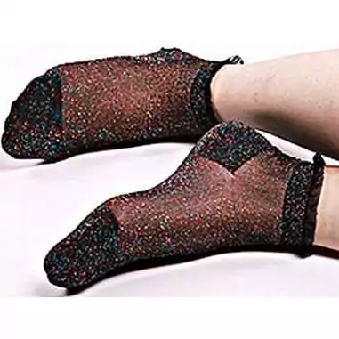 Chaussettes noires pailletées multicolores pour vos jolis pieds