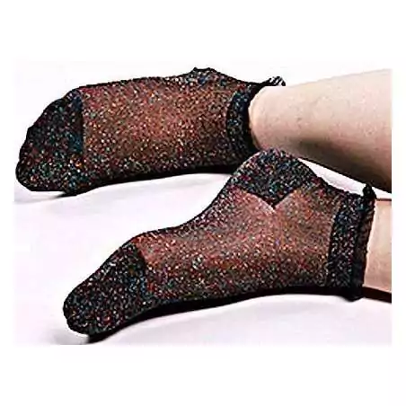 Chaussettes noires pailletées multicolores pour vos jolis pieds Chaussettes noires pailletées multicolores pour vos jolis pieds