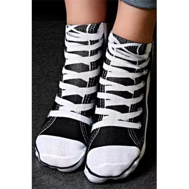 1 paire x ​socquettes baskets noires 3D