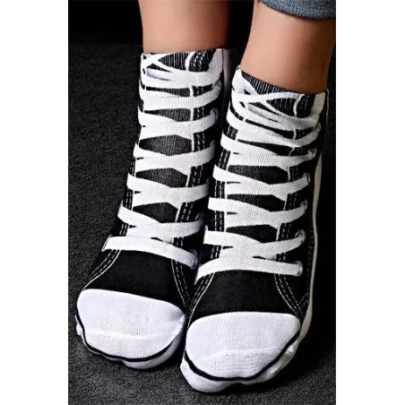 1 paire x ​socquettes baskets noires 3D