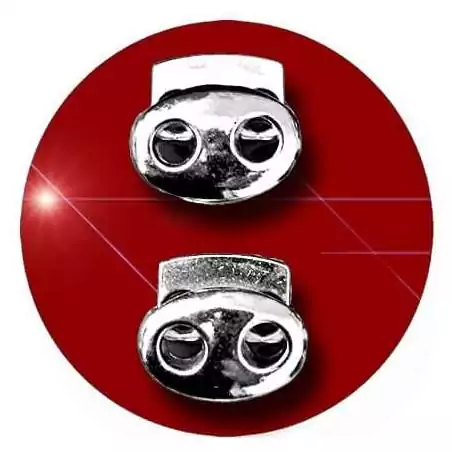 Bloqueurs-stoppeurs plats argentés pour vos lacets, capuches, sacs... Bloqueurs-stoppeurs plats argentés pour vos lacets, capuches, sacs...