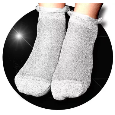Chaussettes pailletées argent pour vos jolis pieds