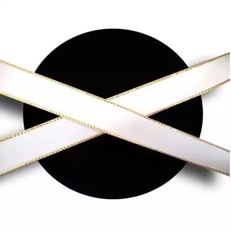 Lacets en satin blanc liseret doré pour vos chaussures