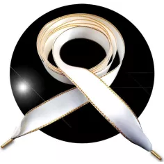 Lacets de chaussures larges satin noir doré-Achat|Vente en…