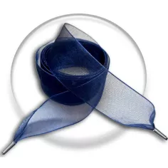 Lacets organdi large bleu marine pour vos chaussures