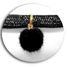 1 paire x ​décorations pompons ronds noirs