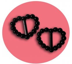 1 paire x ​décorations de lacets coeurs noirs
