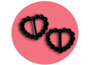 1 paire x ​décorations de lacets coeurs noirs